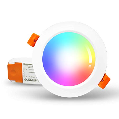 zemismart ZigBee 3.0 Smart RGBW 3,5 Zoll Einbaustrahler Retrofit 12 W 10 cm LED Dimmbar Deckenlampe...