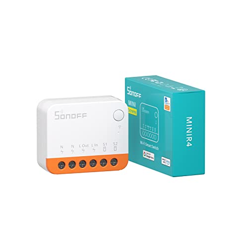 SONOFF MINIR4 WiFi Smart Schalter 2 Wege - Wlan Lichtschalter mit Timing-Funktion, Relay Split Mode,...