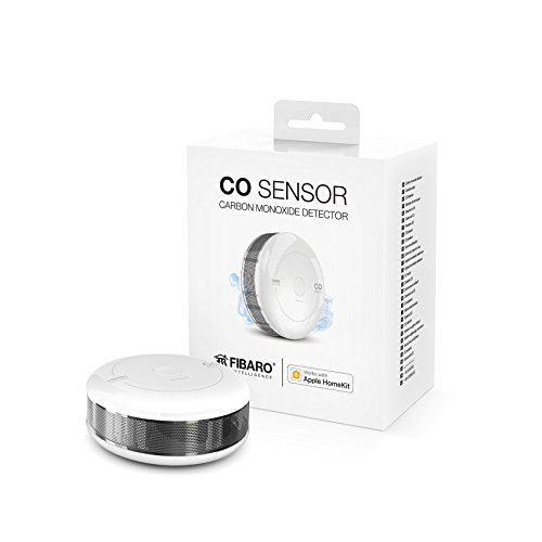 FIBARO HomeKit CO Sensor / Smart Home Sensor mit integrierter Sirene und blinkender Alarm-LED , iOS...