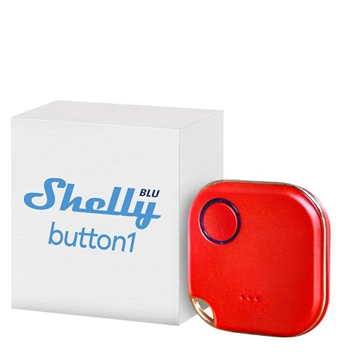 Shelly BLU Button1 - Rot | Intelligente Bluetooth-Taste zur Aktivierung von Aktionen und Szenen |...
