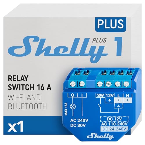Shelly Plus 1 | Wlan & Bluetooth Smart Relais Schalter - 16A | Trockenkontakt | Lichtschalter |...
