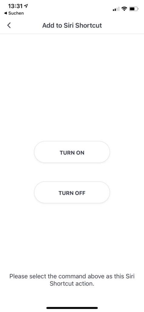 Siri Shortcut für SwichtBot Curtain erstellen