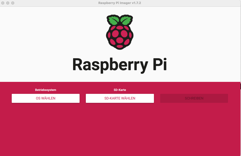 Homescreen Raspberry Pi Imager