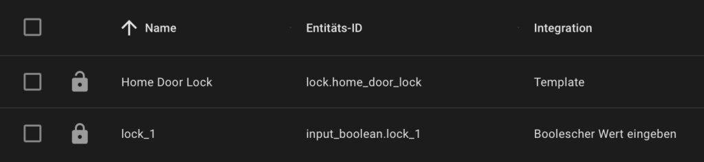 Switchbot Lock Entitäten