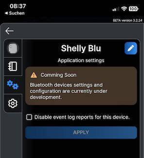 Shelly BLU Button App Konfiguration
