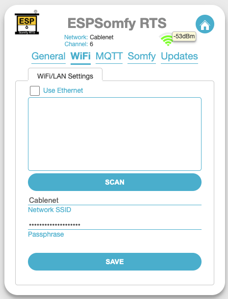 ESPSomfy WiFi Konfiguration