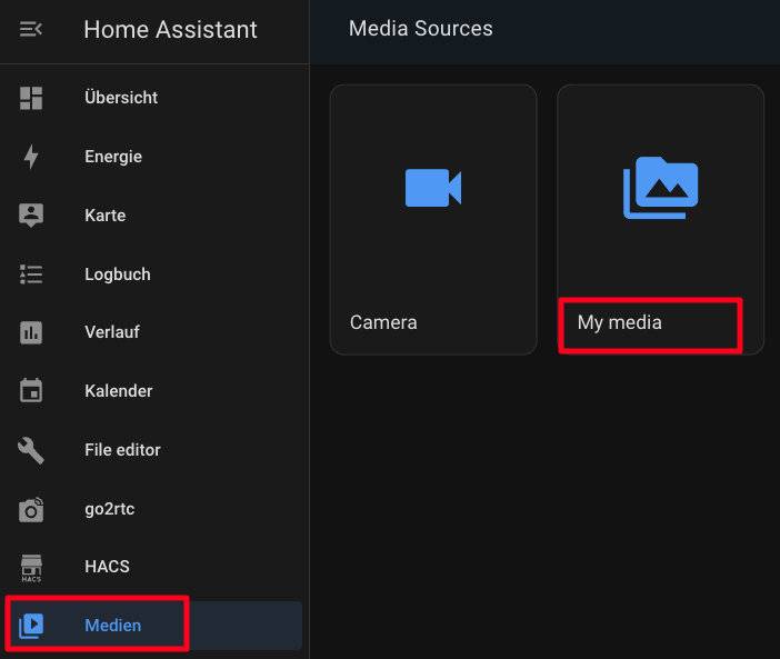 Home Assistant Medien Browser