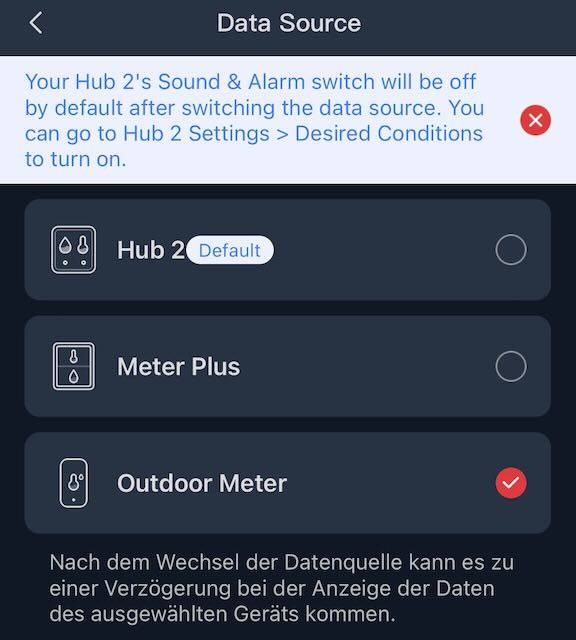 Switchbot Hub 2 Datenquelle Meter