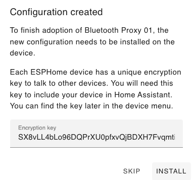 Bluetooth Proxy Encryption Key installieren