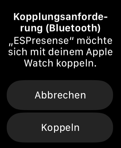 ESPresense Bluetooth Kopplung mit Apple Watch