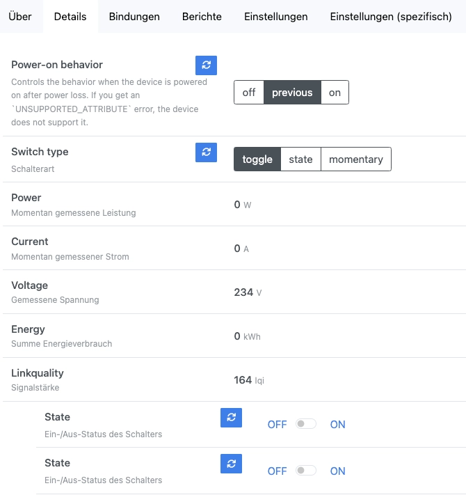 Nous B3Z zigbee2mqtt Einstellungen