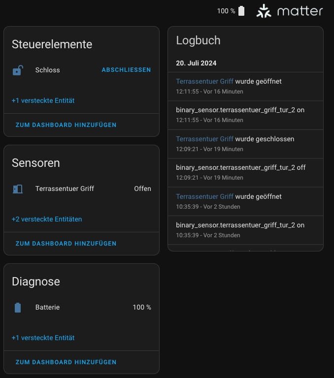 Siegenia Smarter Fenstergriff in Home Assistant