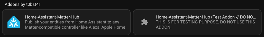 HA Matter Hub AddOn Store Repo