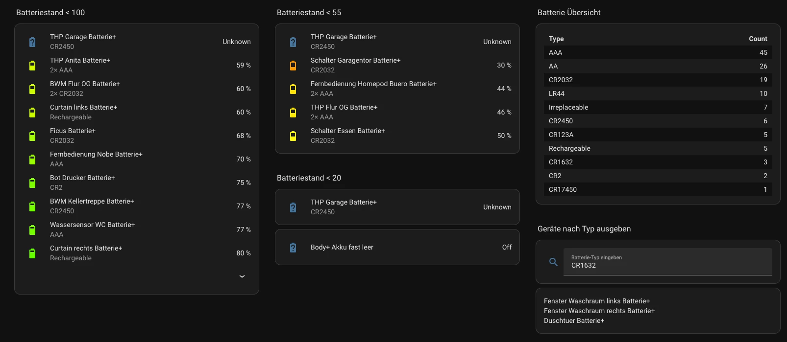 Battery Notes Batterie Übersicht und Batterie Typen Übersicht mit Suchmöglichkeit nach Batterie Typ