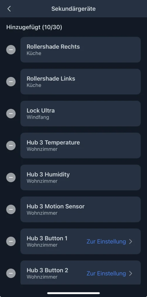 Switchbot Matter Sekundärgeräte festlegen