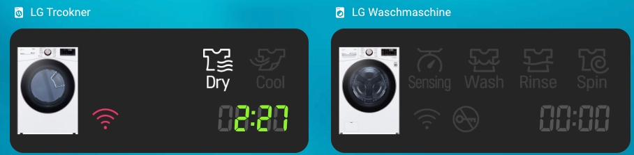 LG ThinQ Home Assistant Dashboard Karte.