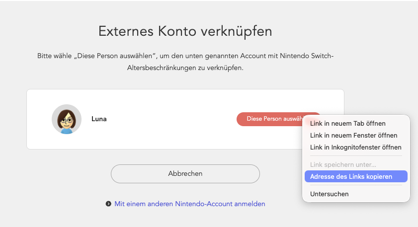 Nintendo Switch Home Assistant Zugriffstoken.
