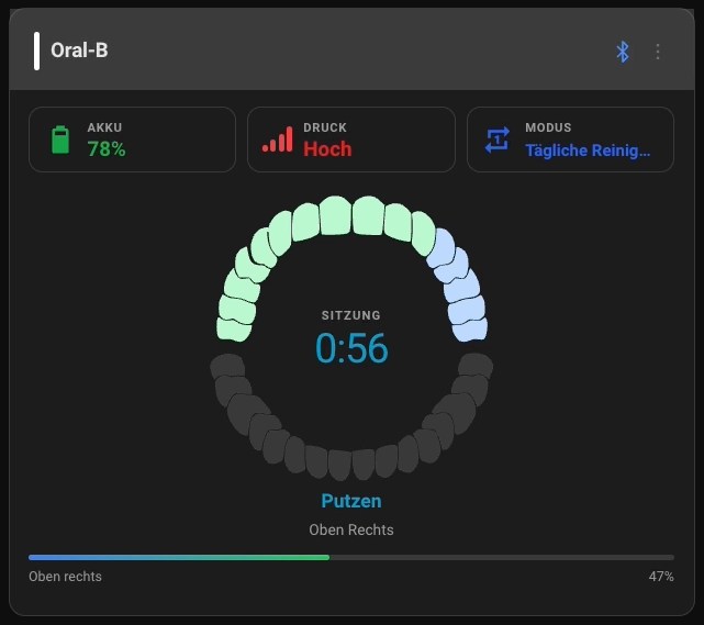 Home Assistant Toothbrush Karte Oral-B