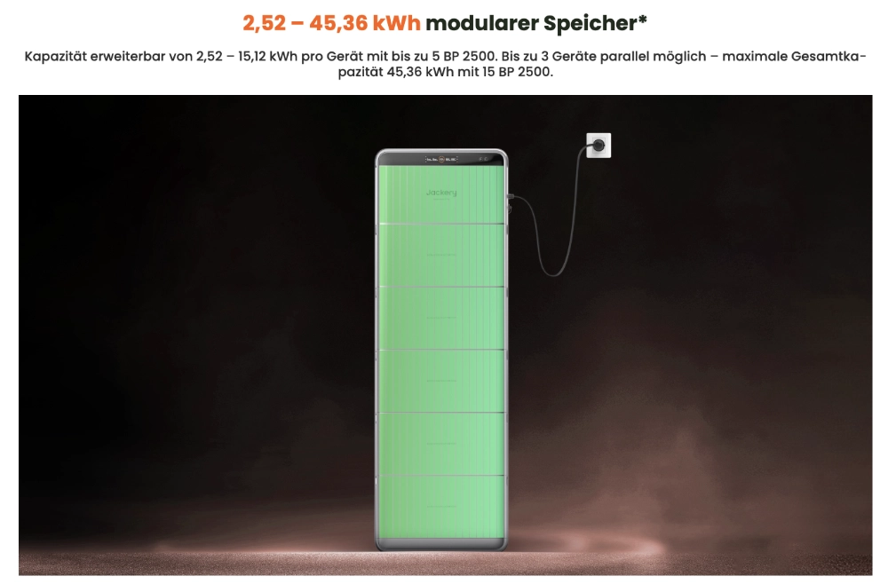 Jackery Solar Vault 3 Pro modularer Speicher.