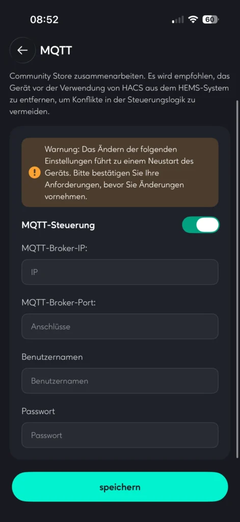 Zendure Solarflow 2400 Pro MQTT Einstellungen