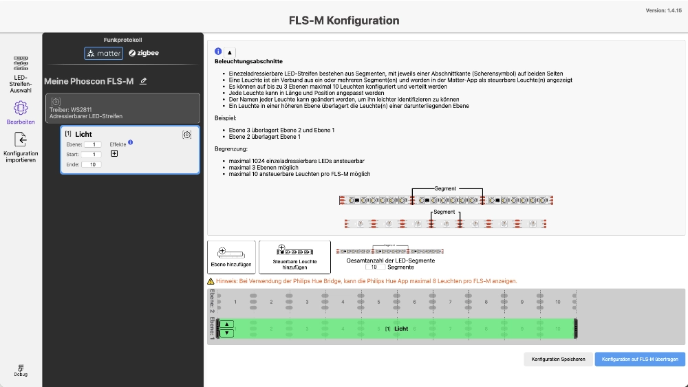 FLS-M Web Config Builder für adressierbare LED Streifen