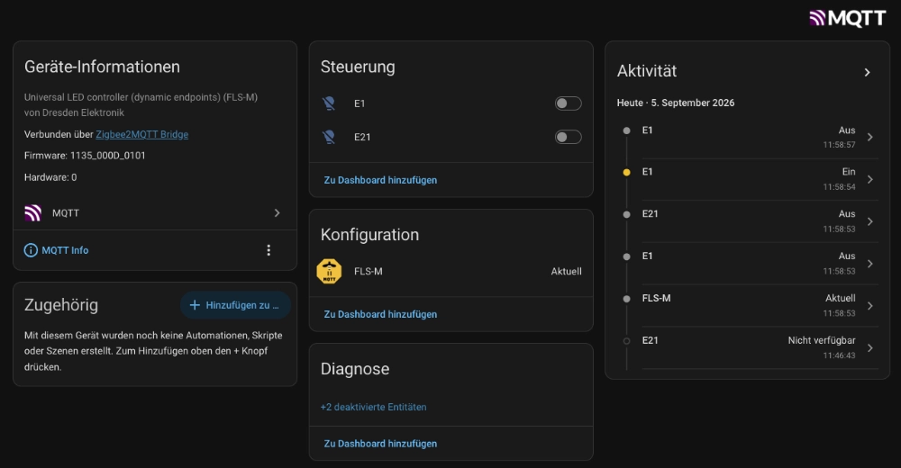 FLS-M Zigbee2MQTT Integration